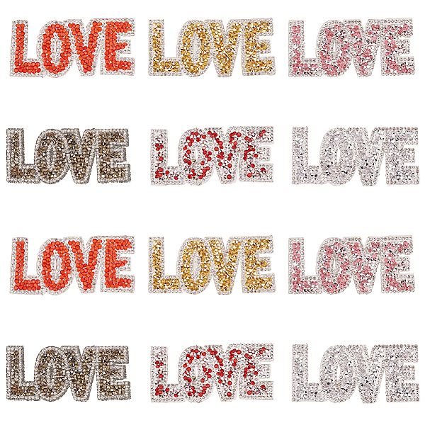 

PandaHall 12Pcs 6 Colors Valentine's Day Theme Word LOVE Hotfix Rhinestone, Costume Accessories, Sewing Craft Decoration, Mixed Color..., Multicolor