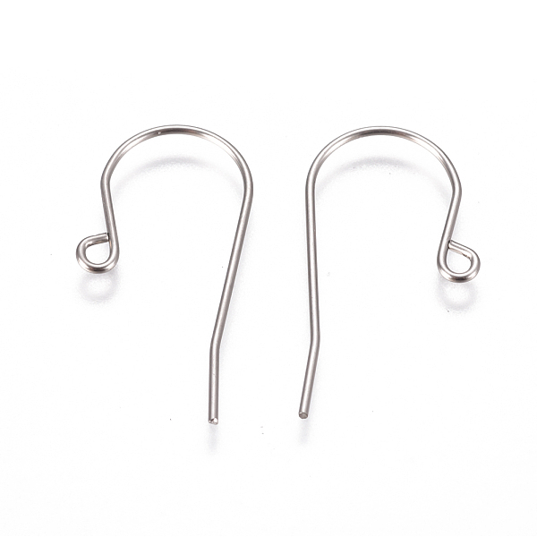 

PandaHall 304 Stainless Steel Earring Hooks, with Horizontal Loop, Stainless Steel Color, 27.5x16.5x0.8mm, Hole: 1.8mm, 21 Gauge, Pin: 0.7mm...