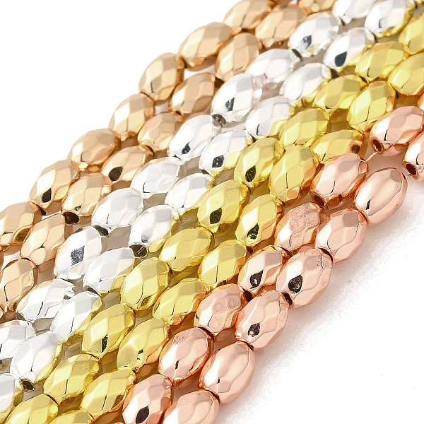 

PandaHall Electroplated Strong Magnetic Synthetic Hematite Beads Strands, Long-Lasting Plated, Faceted Oval, Mixed Color, 7~8x5~5.5mm, Hole...