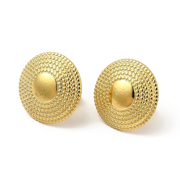 

PandaHall Ion Plating(IP) 304 Stainless Steel Flat Round Stud Earrings for Women, Real 18K Gold Plated, 15.5mm, Pin: 0.8mm 304 Stainless...