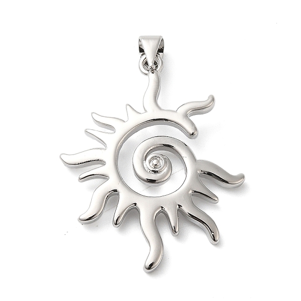 

PandaHall Brass Pendants, Sun, Platinum, 32x26x4mm, Hole: 5x4mm Brass Sun