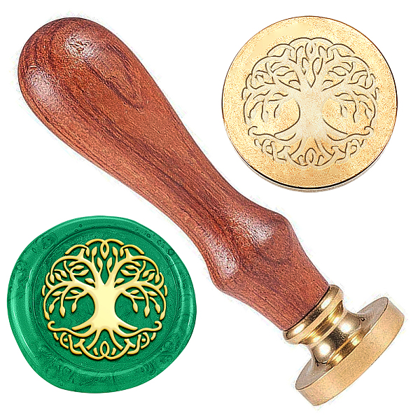 

PandaHall Wax Seal Stamp Set, Golden Tone Sealing Wax Stamp Solid Brass Head, with Retro Wood Handle, for Envelopes Invitations, Gift Card...