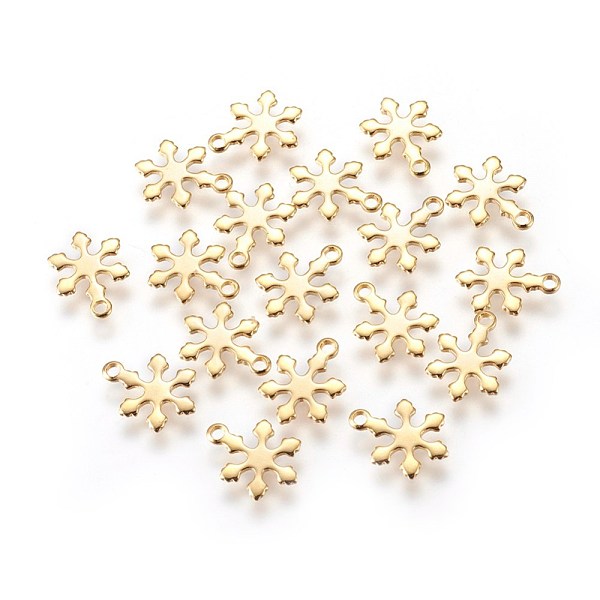 

PandaHall 304 Stainless Steel Charms, Snowflake, Golden, 9x12x1mm, Hole: 1.4mm 304 Stainless Steel Snowflake
