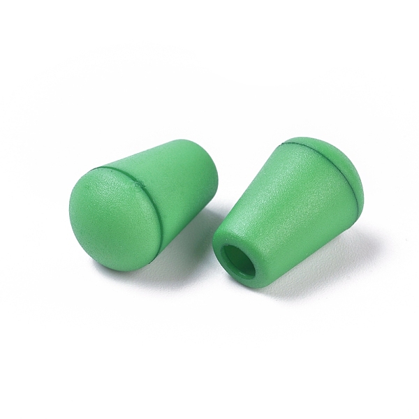 

PandaHall Plastic Detachable Bell Stopper Cord Ends, with Locking Lid Cap, for Backpack Drawstrings Accessories, Green, 18x12mm, Hole: 4.5mm...