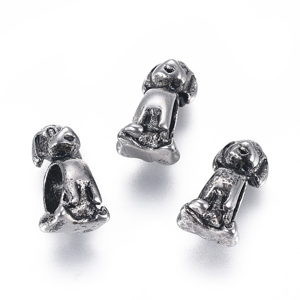 

PandaHall 304 Stainless Steel Puppy European Beads, Large Hole Beads, Beagle Dog Charms, Antique Silver, 13.5x7.5x8mm, Hole: 5mm 304...