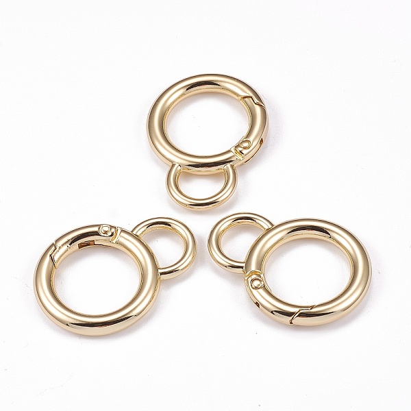 

PandaHall Zinc Alloy Spring Gate Ring, with Loop, Circle Key Rings, for Handbag Ornaments Decoration, Light Gold, 5 Gauge, 42x31x4.5mm, Hole...