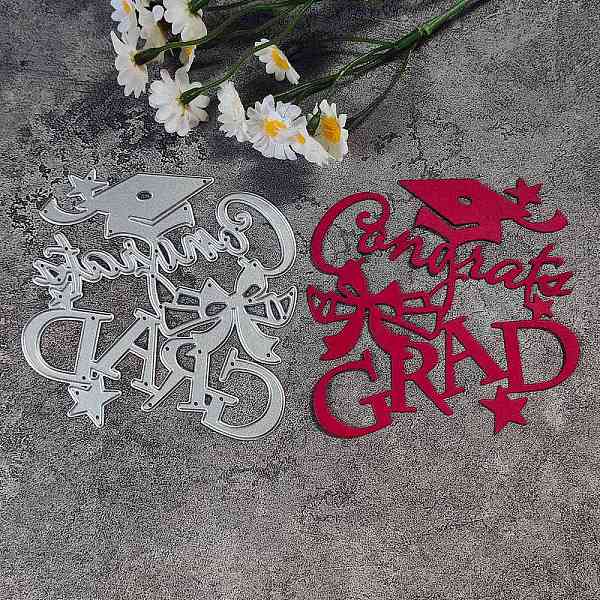 

PandaHall Graduation Theme Carbon Steel Cutting Dies Stencils, for DIY Scrapbooking, Photo Album, Decorative Embossing Paper Card, Matte...