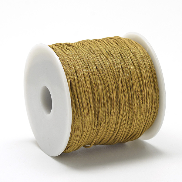 

PandaHall Polyester Cords, Dark Goldenrod, 0.8mm, about 131.23~142.16 yards(120~130m)/roll Polyester Gold