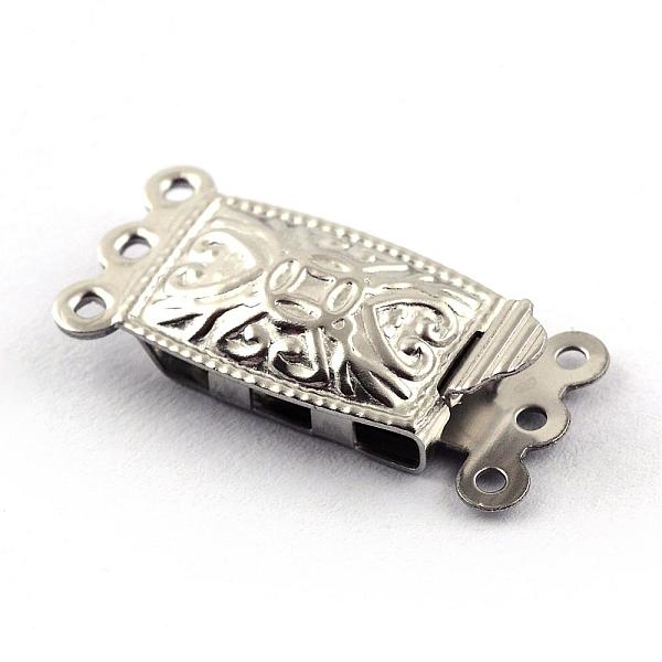 

PandaHall 304 Stainless Steel Box Clasps, Rectangle, 6 Hole, 3 Loop, Stainless Steel Color, 10.5x20x4.5mm, Hole: 1mm 304 Stainless Steel...