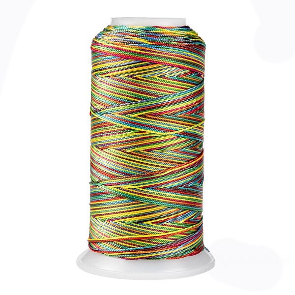 

PandaHall Segment Dyed Round Polyester Sewing Thread, for Hand & Machine Sewing, Tassel Embroidery, Yellow Green, 3-Ply 0.2mm, about...