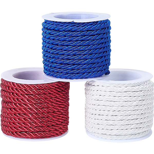 3 Rolls 3 Colors Polyester Cord