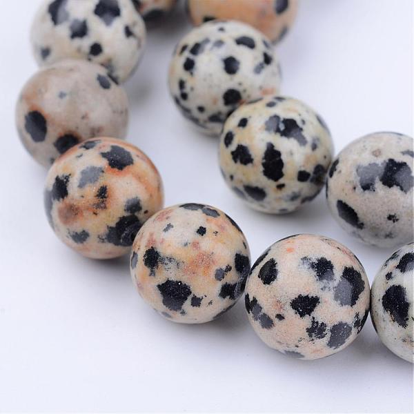 

PandaHall Natural Dalmatian Jasper Beads Strands, Round, 4~4.5mm, Hole: 0.8mm, about 96pcs/strand, 15.5 inch Dalmatian Jasper Round