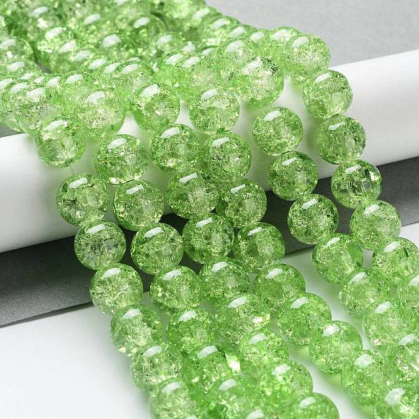 

PandaHall Spray Painted Crackle Glass Beads Strands, Round, Pale Green, 10mm, Hole: 1.3~1.6mm, about 80pcs/strand, 31.4 inch Glass Round...