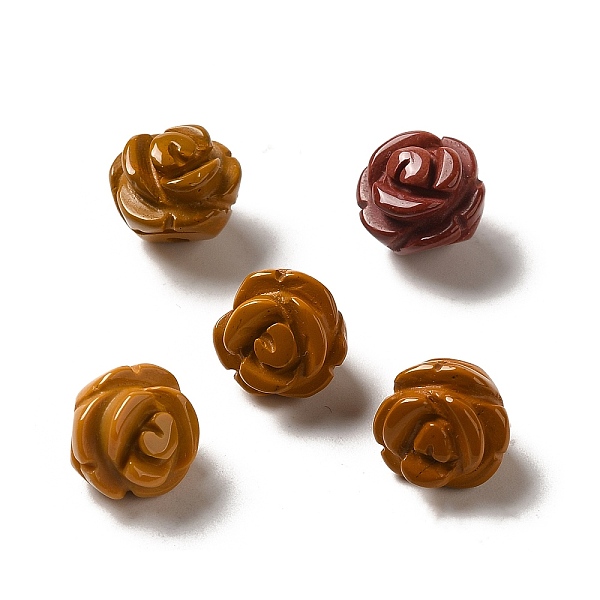 

PandaHall Natural Mookaite Carved Flower Beads, Rose, 8.5~10x10x10.5mm, Hole: 1mm Mookaite Flower