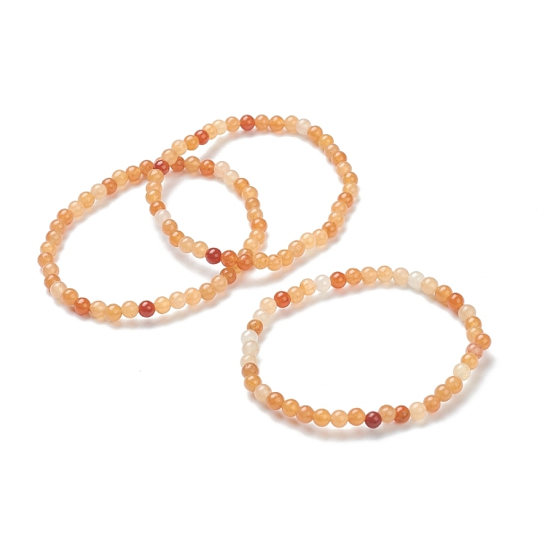 

PandaHall Natural Red Aventurine Beaded Stretch Bracelets, Round, Beads: 4~5mm, Inner Diameter: 2-1/4 inch(5.65cm) Red Aventurine