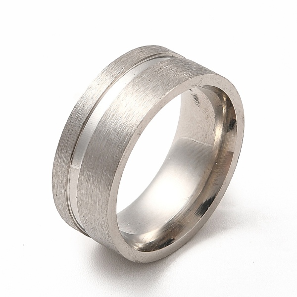 

PandaHall 201 Stainless Steel Grooved Finger Ring Settings, Ring Core Blank, for Inlay Ring Jewelry Making, Stainless Steel Color, Inner...