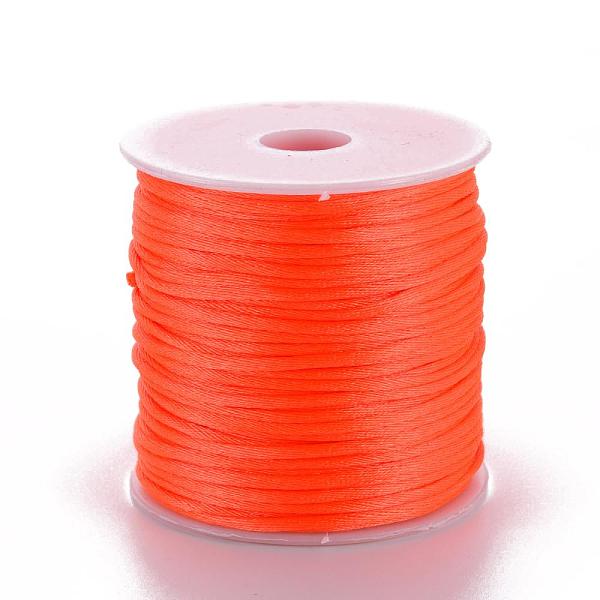 

PandaHall Nylon Thread, Orange Red, 1.5mm, about 49.21 yards(45m)/roll Nylon Orange