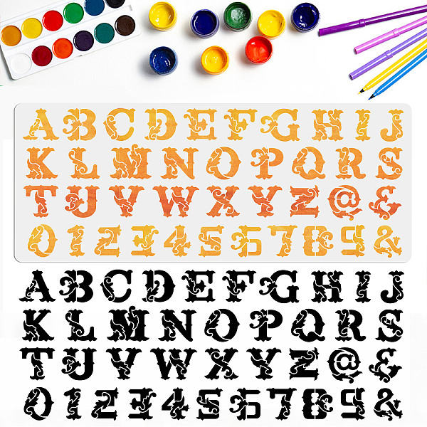 PandaHall MAYJOYDIY Letter Number Symbol Stencils Large Alphabet Letter Stencils 39.4×15.7inch Reusable Flexible Alphabet Drawing Templates...