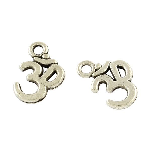 

PandaHall Tibetan Style Alloy Aum/Om Symbol Pendants, Cadmium Free & Lead Free, Antique Silver, 15.8x10.7x2mm, Hole: 2mm, about 625pcs/500g...