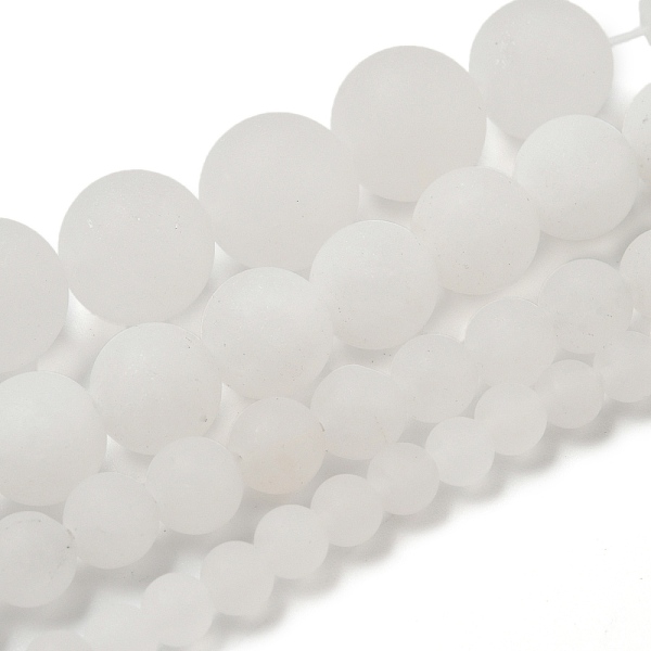 

PandaHall Olycraft 4 Strands 4 Style Natural White Jade Beads Strands, Frosted, Round, 4mm/6mm/8mm/10mm, Hole: 0.8~1mm, 1strand/style White...