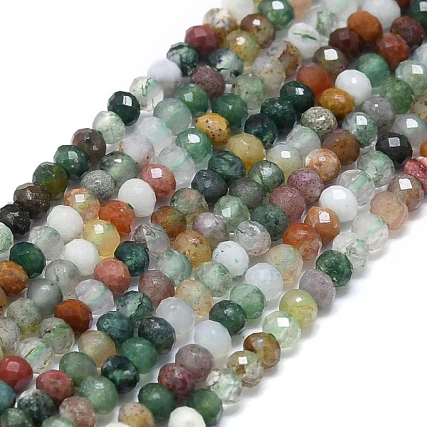

PandaHall Natural Indian Agate Beads Strands, Faceted, Rondelle, 2~2.5x2mm, Hole: 0.5mm, about 223~226pcs/strand, 14.96~15.16 inch...