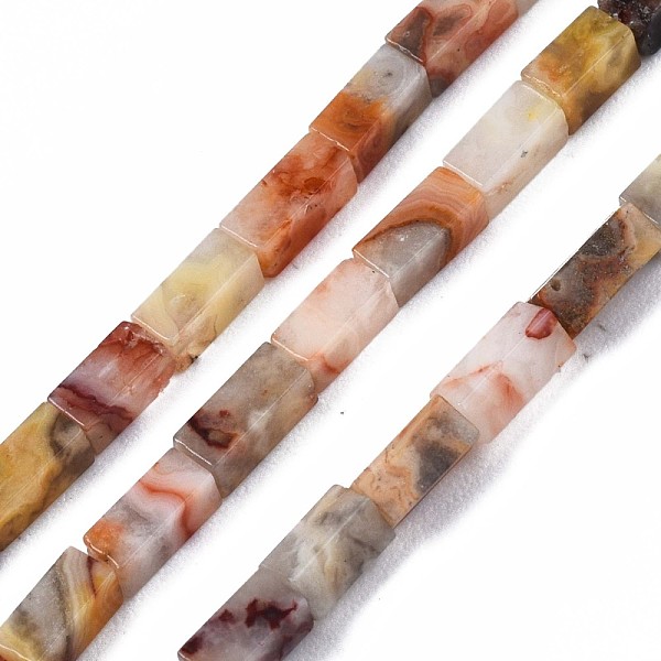 

PandaHall Natural Crazy Lace Agate Beads Strands, Cuboid, 4~5x2x2mm, Hole: 0.8mm, about 82~84pcs/strand, 14.76~15.15 inch(37.5~38.5cm) Crazy...