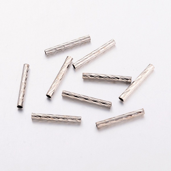 

PandaHall Brass Tube Beads, Straight, Nickel Free, Platinum Color, Size: about 2mm in diameter,15mm long, hole: 1mm Brass Tube