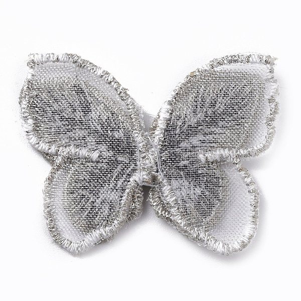 

PandaHall Lace Embroidery Costume Accessories, Applique Patch, Sewing Craft Decoration, Butterfly, Light Grey, 35x44x2mm Cloth Butterfly..., Gray