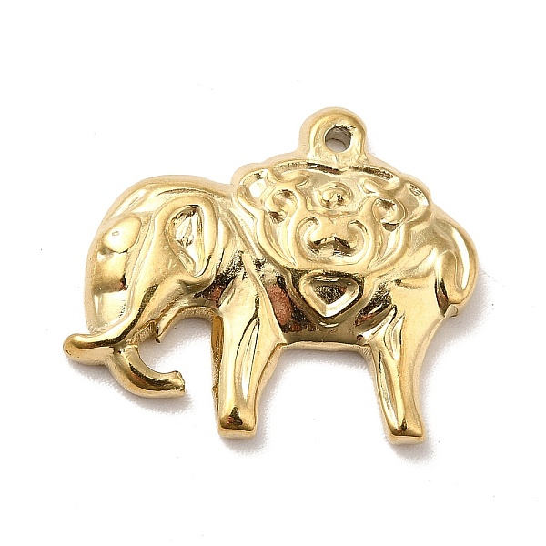 

PandaHall Ion Plating(IP) 304 Stainless Steel Pendants, Elephant, Golden, 19x22x3.5mm, Hole: 1.2mm 304 Stainless Steel Elephant