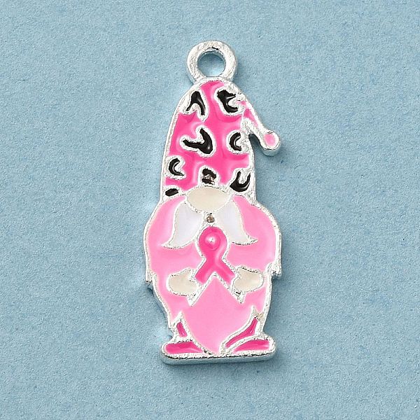 

PandaHall Breast Cancer Pink Awareness Ribbon Theme Alloy Enamel Pendants, Silver, Gnome, 23x9.5x1.5mm, Hole: 1.5mm Alloy+Enamel Gnome