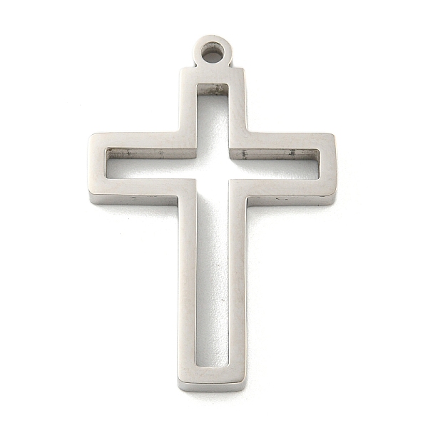 

PandaHall 304 Stainless Steel Laser Cut Pendants, Corss Charm, Stainless Steel Color, 32.5x22x2.8mm, Hole: 2mm 304 Stainless Steel Cross