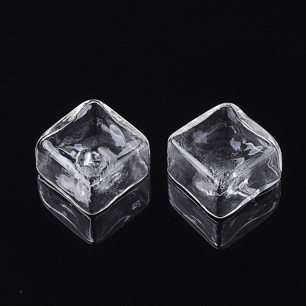

PandaHall Handmade Blown Glass Bottles, for Glass Vial Pendants Making, Square, Clear, 15x15x10.5mm, Half Hole: 3~4mm Glass Square Clear