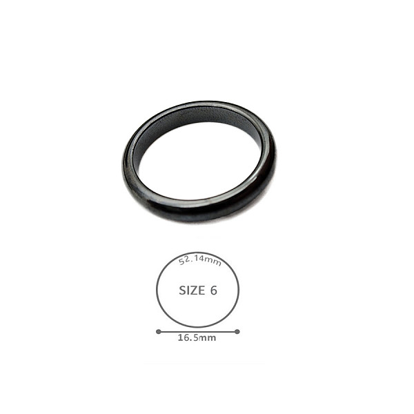 

PandaHall Synthetic Hematite Plain Band Rings, US Size 6(16.5mm) Hematite Flat