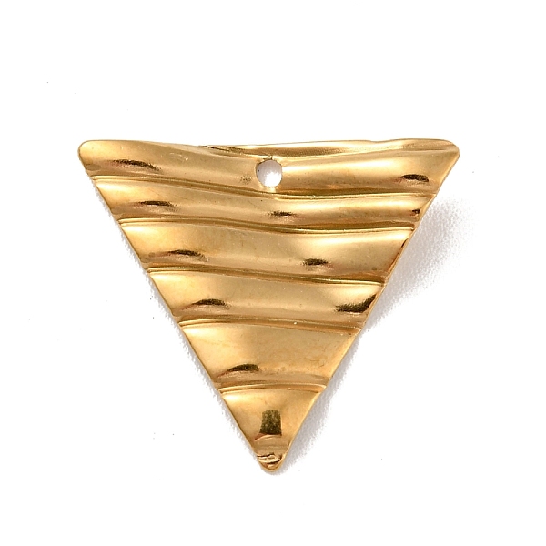 

PandaHall 304 Stainless Steel Pendants, Textured, Triangle, Golden, 17x19x2.5mm, Hole: 1.2mm 304 Stainless Steel Triangle