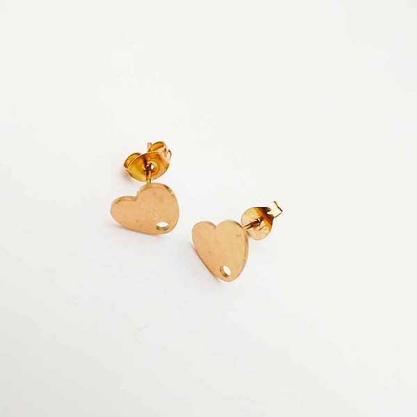 

PandaHall Stainless Steel Stud Earrings for Women, Heart Stainless Steel Heart