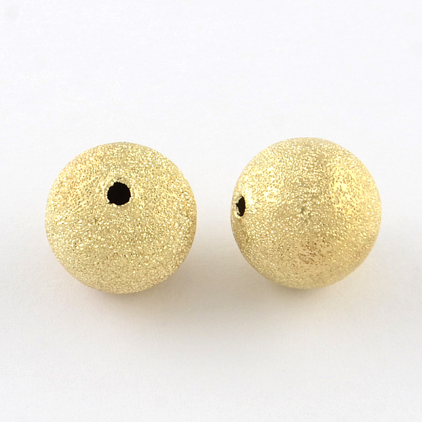 

PandaHall Brass Textured Beads, Cadmium Free & Lead Free, Round, Golden, 10mm, Hole: 2mm Brass Round