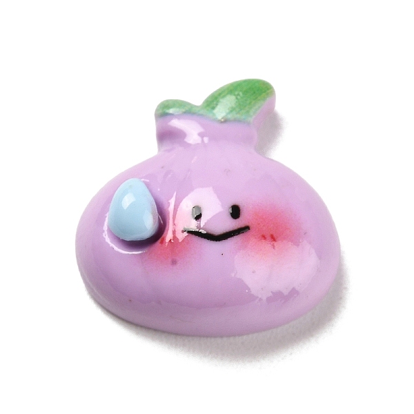 

PandaHall Opaque Resin Cabochons, Cartoon Vegetable Charactor, Garlic, 20x20.5x8.5mm Resin Vegetables Purple
