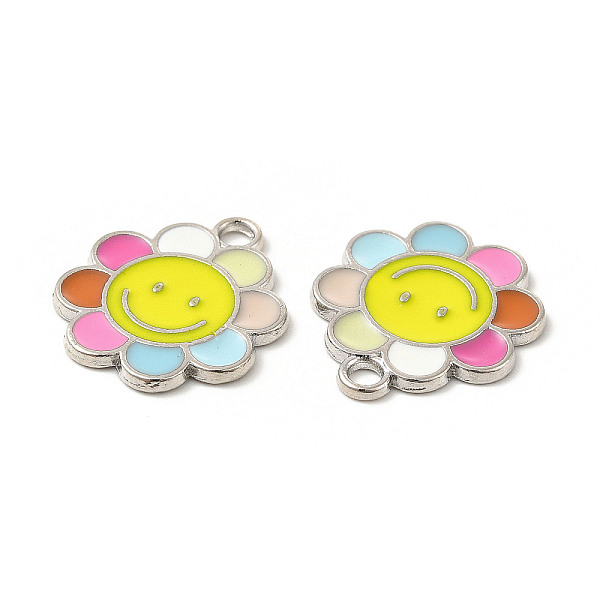 

PandaHall Alloy Enamel Pendants, Flower Charms, Platinum, Colorful, 18.5x16x1mm, Hole: 2mm Alloy+Enamel Flower