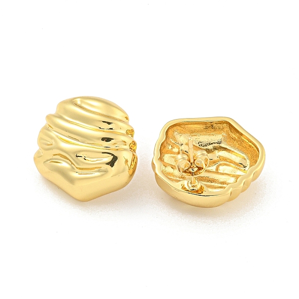 

PandaHall Rack Plating Brass Stud Earring, Cadmium Free & Lead Free, Long-Lasting Plated, Nuggets with Streak, Real 18K Gold Plated, 18x19mm...