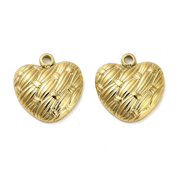 

PandaHall 304 Stainless Steel Pendants, Heart Charm, Real 14K Gold Plated, 13.5x13x3mm, Hole: 1.6mm 304 Stainless Steel Heart