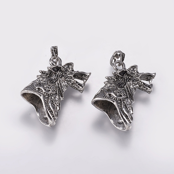 

PandaHall Alloy Pendant Bails, Dragon Head, Antique Silver, 29x10x21mm, Hole: 4x6.5mm, 6x11mm inner diameter Alloy