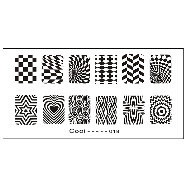 

PandaHall Stainless Steel Nail Art Templates Stamping Plate Set, Nail Image Templates, Rectangle Manicure Template Kit, Geometric Pattern...