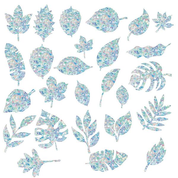 

PandaHall GORGECRAFT 26PCS Leaves Window Clings Anti Collision Rainbow Window Glass Alert Prism Decals for Birds Strike Non Adhesive Vinyl...