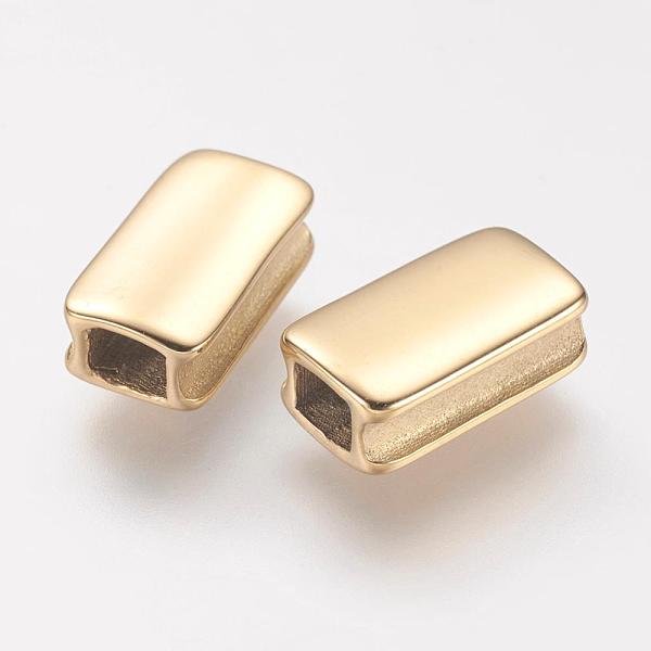 

PandaHall 304 Stainless Steel Beads, Ion Plating (IP), Rectangle, Golden, 12.6x5.8x4mm, Hole: 2.6x3.3mm 304 Stainless Steel Rectangle