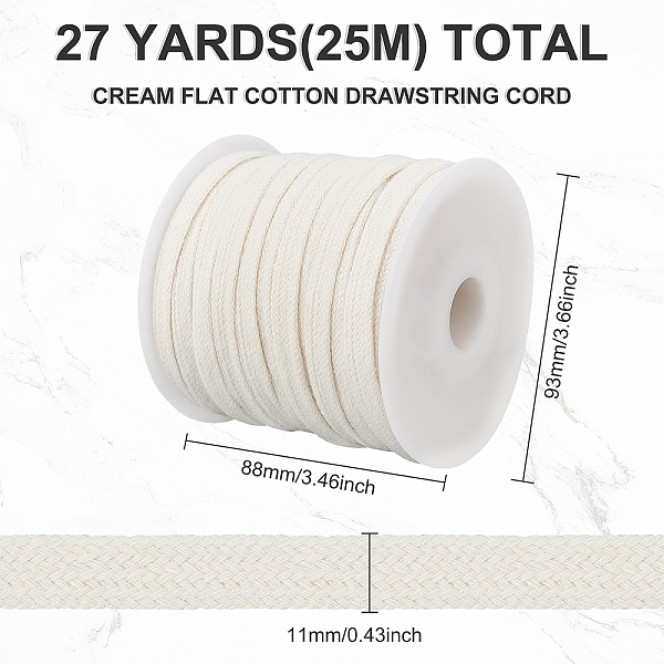 

PandaHall BENECREAT 25m Beige Flat Cotton Cords, Double Layer Hollow Cotton Rope for Garment Accessories Cotton Brown