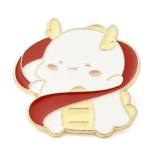 

PandaHall Dragon Enamel Pins, Light Gold Plated Alloy Brooch for Women, Ribbon, 31x30.5x1.5mm Alloy+Enamel Others