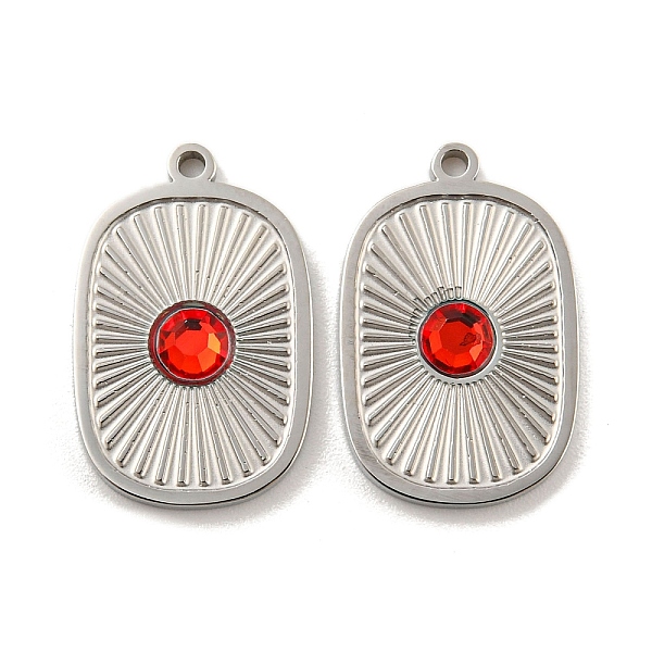 

PandaHall Glass Pendants, with 304 Stainless Steel Findings, Oval, Stainless Steel Color, 18x11.5x2.5mm, Hole: 1.2mm Stainless Steel+Glass..., Red