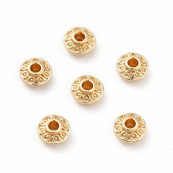 

PandaHall Rack Plating Alloy Beads, Long-Lasting Plated, Cadmium Free & Lead Free, Disc, Real 14K Gold Plated, 6x3mm, Hole: 2mm Alloy Disc