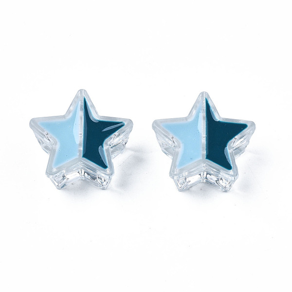 

PandaHall Transparent Acrylic Beads, with Enamel, Star, Light Sky Blue, 19x20x9mm, Hole: 3mm Acrylic Star