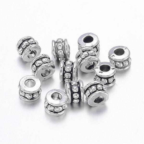 

PandaHall Tibetan Style Alloy Beads, Lead Free & Cadmium Free, Column, Antique Silver, about 6mm in diameter, 4.5mm thick, hole: 2.5mm Alloy...